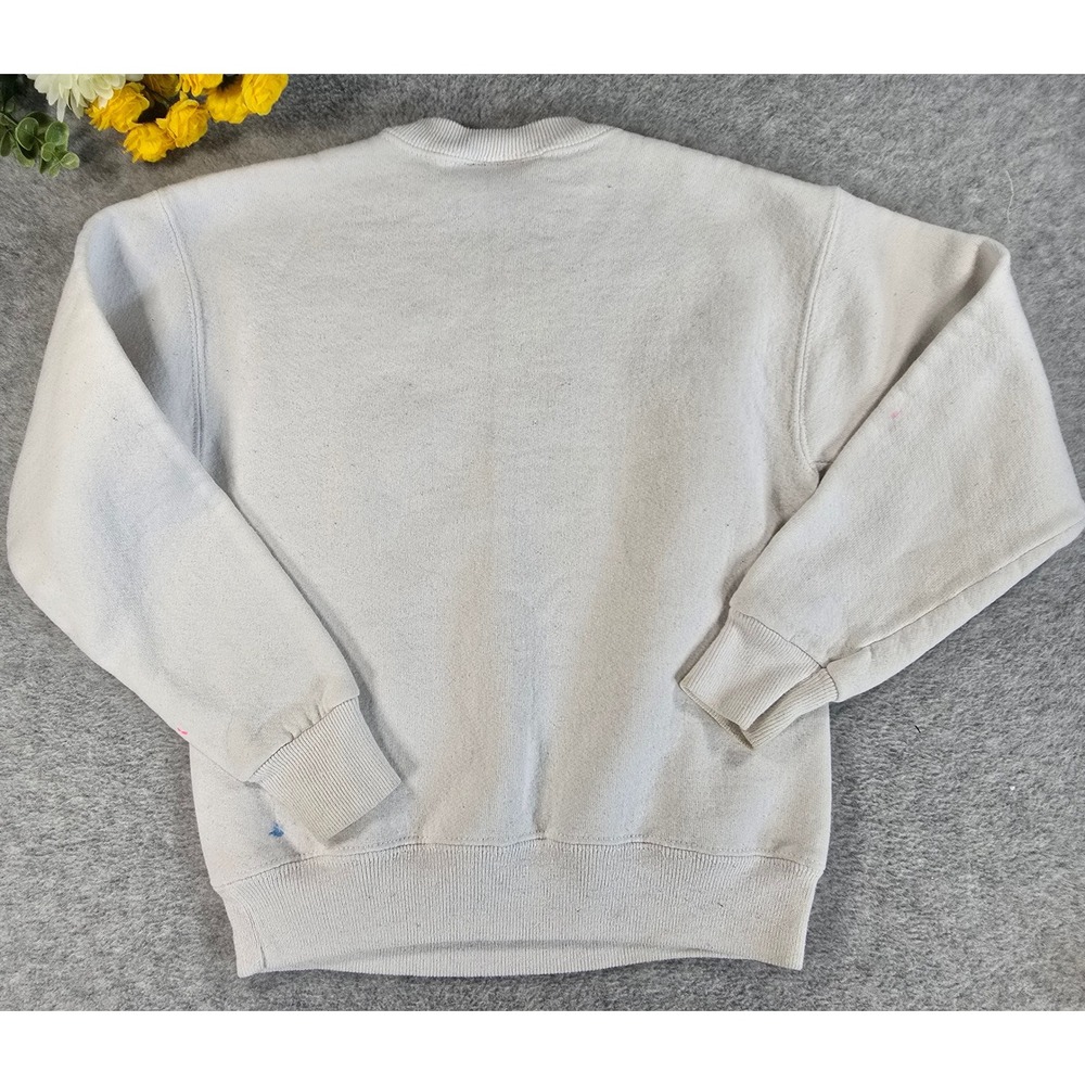 Vintage 90s Distressed Lee Atlanta Georgia Souvenir Crewneck Kids Small White - Picture 9 of 11